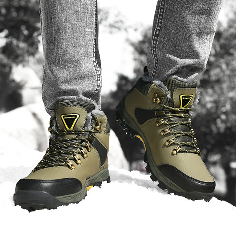 Men Waterproof Leather Ankle Boots