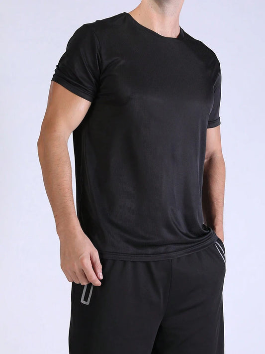 5PCS Men's Solid Color Sports T-Shirt