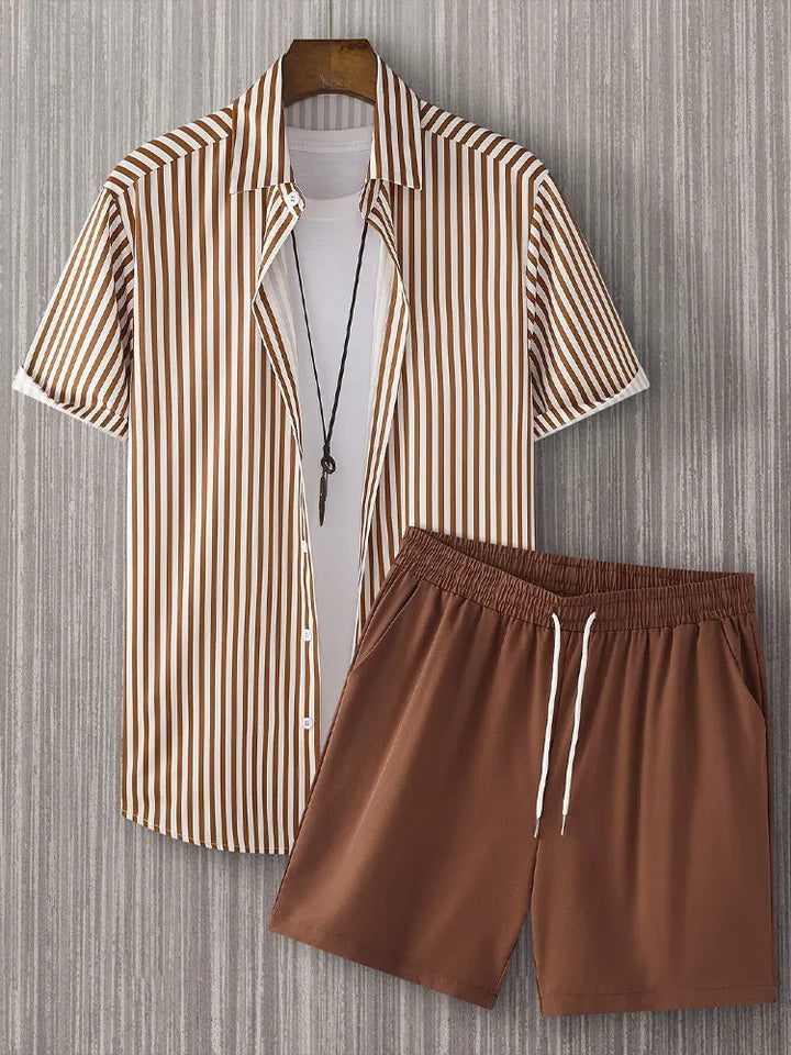 Short-Sleeved Shirt & Beach Shorts Set