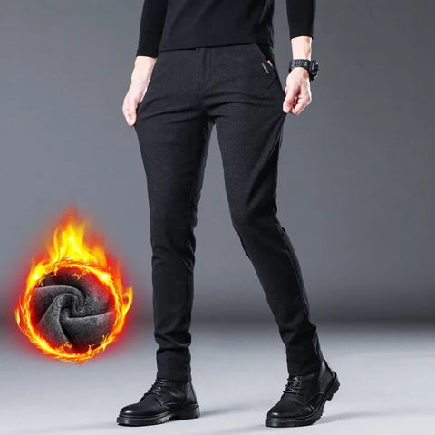 Winter Fleece Slim Casual Pants