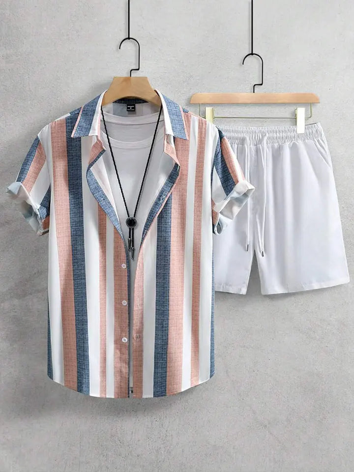 Short-Sleeved Shirt & Beach Shorts Set