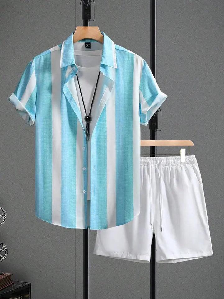 Short-Sleeved Shirt & Beach Shorts Set