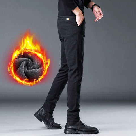 Winter Fleece Slim Casual Pants