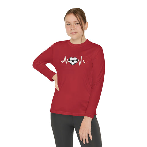 Heartbeat of Soccer Youth Long Sleeve Competitor Tee