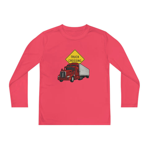 Truck Crossing Youth Long Sleeve Competitor Tee