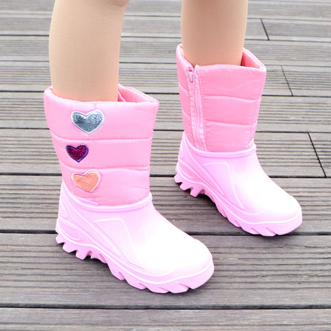 Baby Girl Plush Embroidery  Waterproof Boots