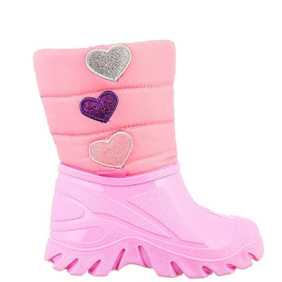Baby Girl Plush Embroidery  Waterproof Boots