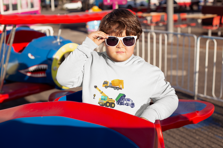 Construction Truck Youth Heavy Blend Hooded Sweatshirt
