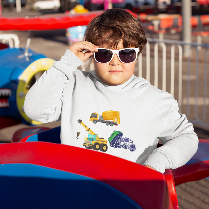 Construction Truck Youth Heavy Blend Hooded Sweatshirt