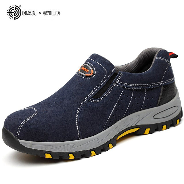 Men Steel Toe Slip On Sneakers