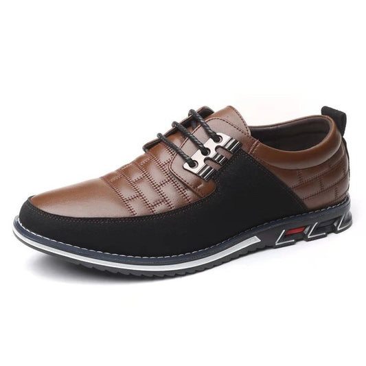 Two Tone Casual Leather Shoes Sneakers -Liam's Kicks