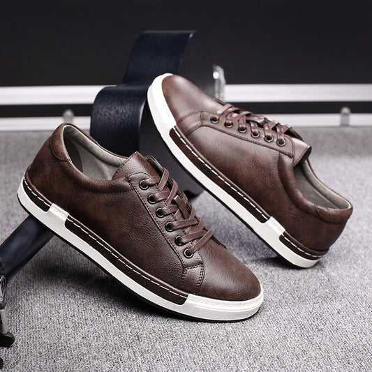 Men Soft Leather Casual Sneakers