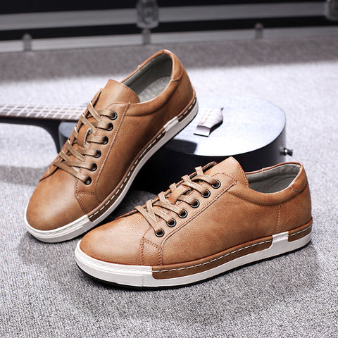 Men Soft Leather Casual Sneakers