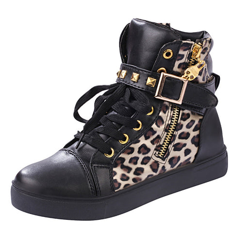 Women Leopard High top Sneakers